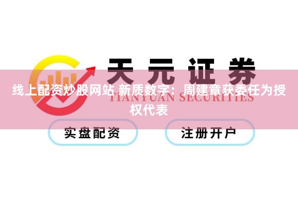 线上配资炒股网站 新质数字：周建章获委任为授权代表