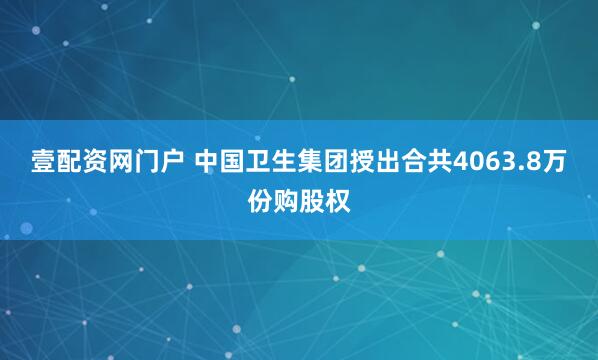 壹配资网门户 中国卫生集团授出合共4063.8万份购股权