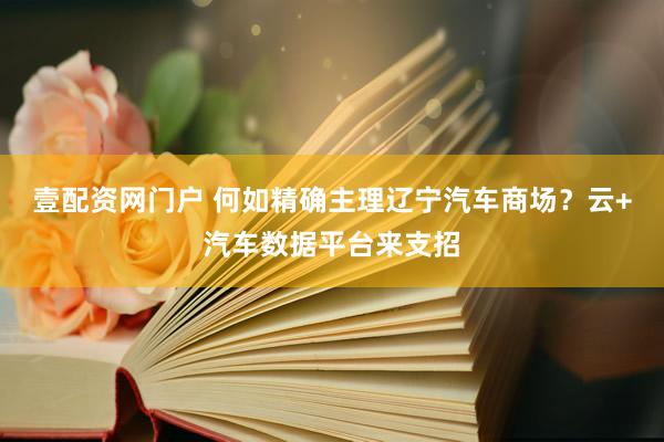 壹配资网门户 何如精确主理辽宁汽车商场？云+汽车数据平台来支招