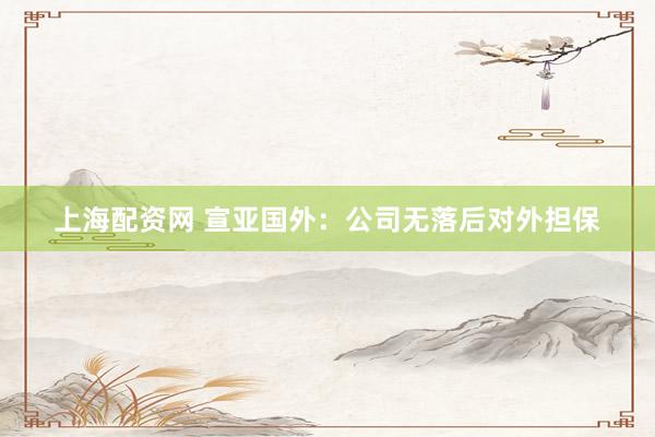 上海配资网 宣亚国外：公司无落后对外担保