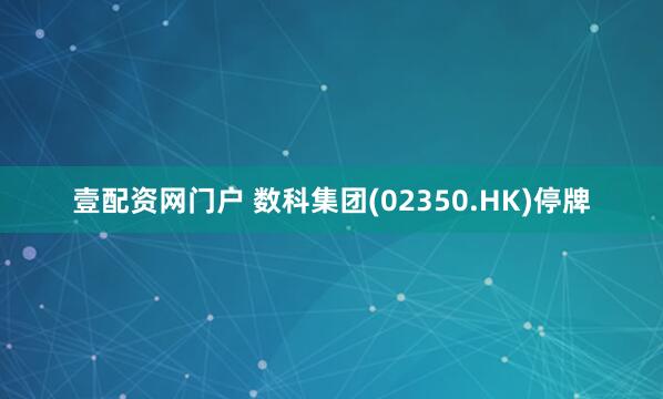 壹配资网门户 数科集团(02350.HK)停牌