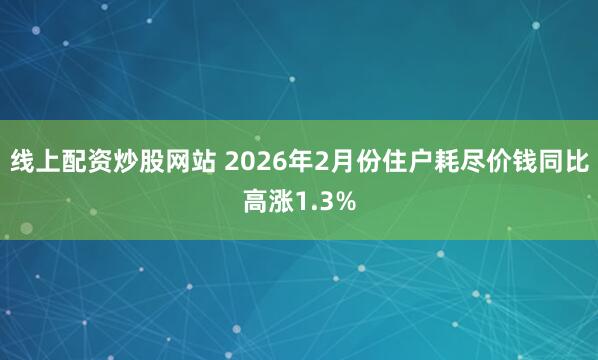 线上配资炒股网站 2026年2月份住户耗尽价钱同比高涨1.3%